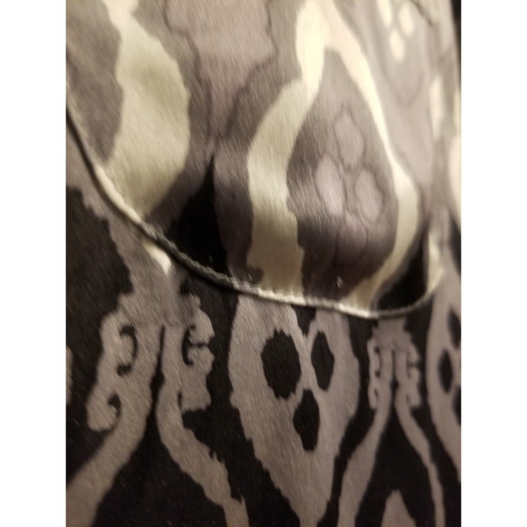 Hale Bob‎ Women's XS Silk Diamond Print Pocket Blouse Long Sleeve Casual Top - Picture 6 of 10